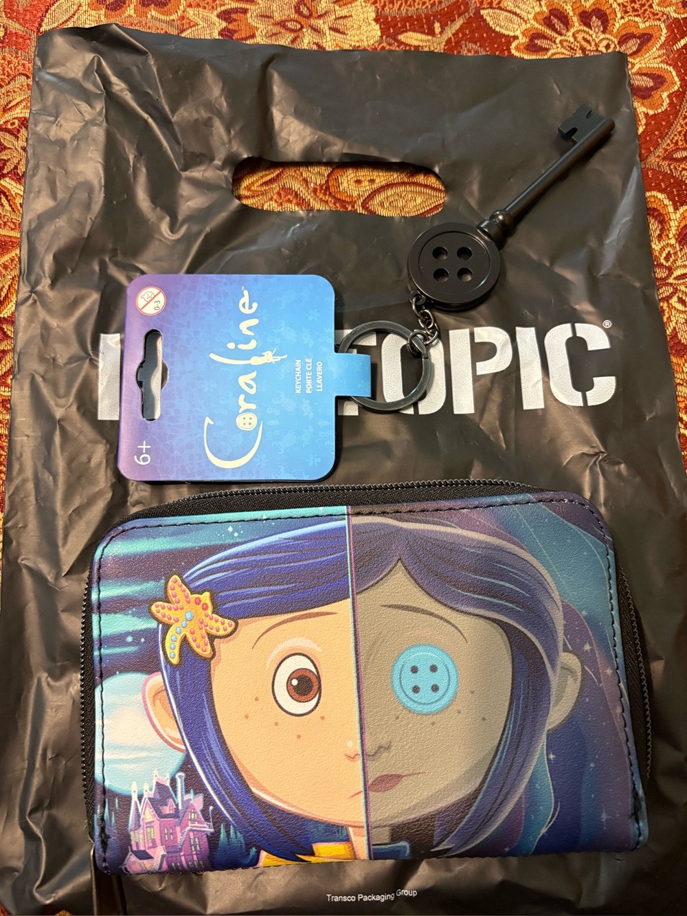 Brand new Coraline loungefly wallet & keychain hot topic